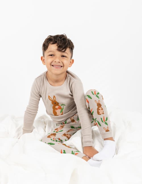 Leveret Kids Two-piece Cotton Easter Matching Family Pajamas, Bunny Prints In Multi
