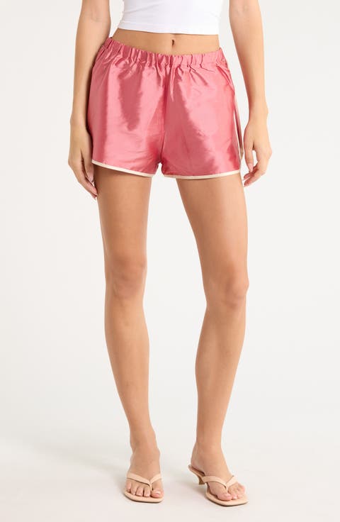 The Silk Taffeta Racer Stripe Shorts