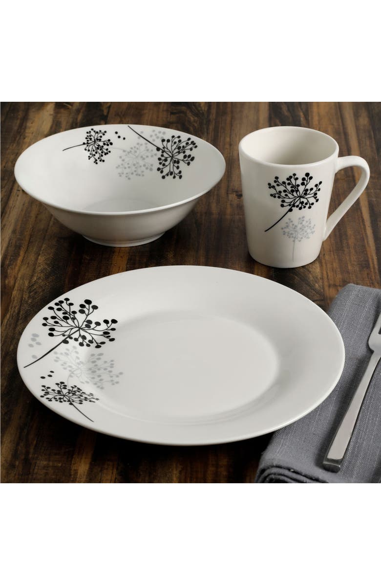 Gibson Netherwood 12-Piece Dinnerware Set, Alternate, color, White