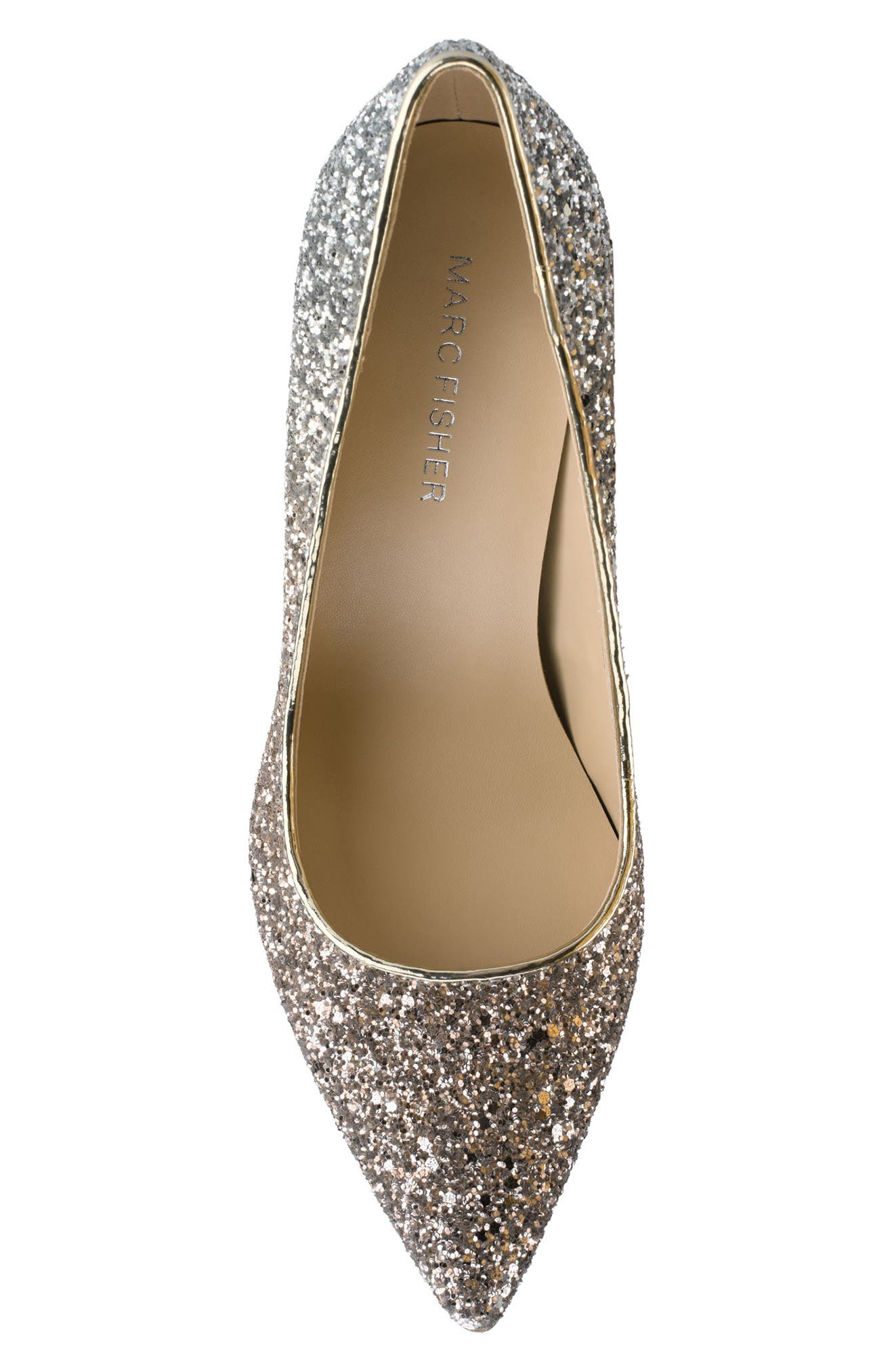 Ricky Pointed Toe Glitter Pump, Alternate, color, GOLD