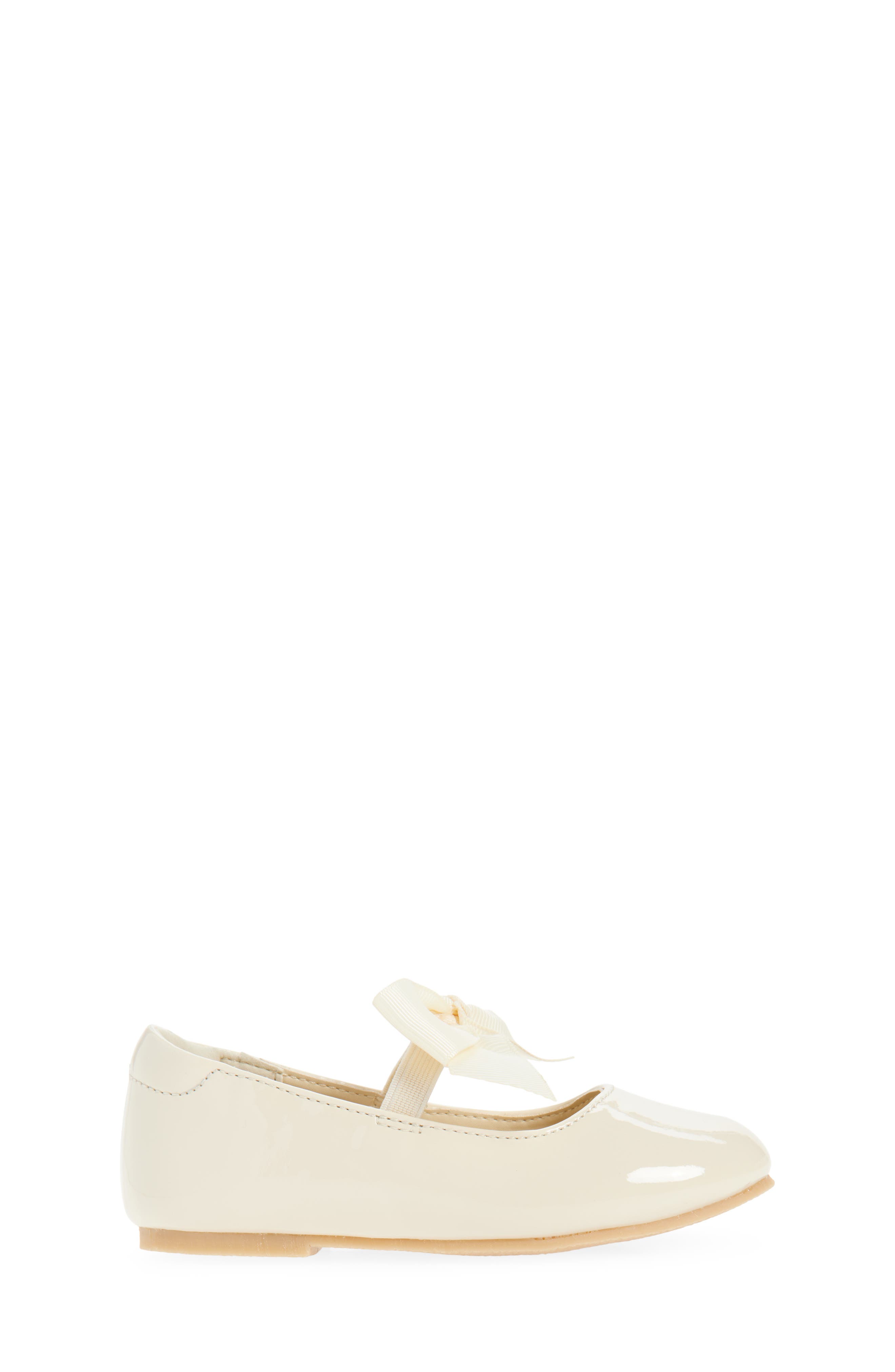 L'AMOUR Kids' Amelia Bow Mary Jane Flat, Alternate, color, Patent Cream