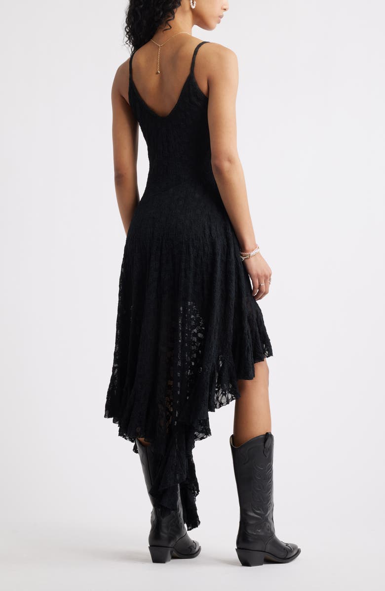 BP. Asymmetric Lace Sleeveless Midi Dress, Alternate, color, 