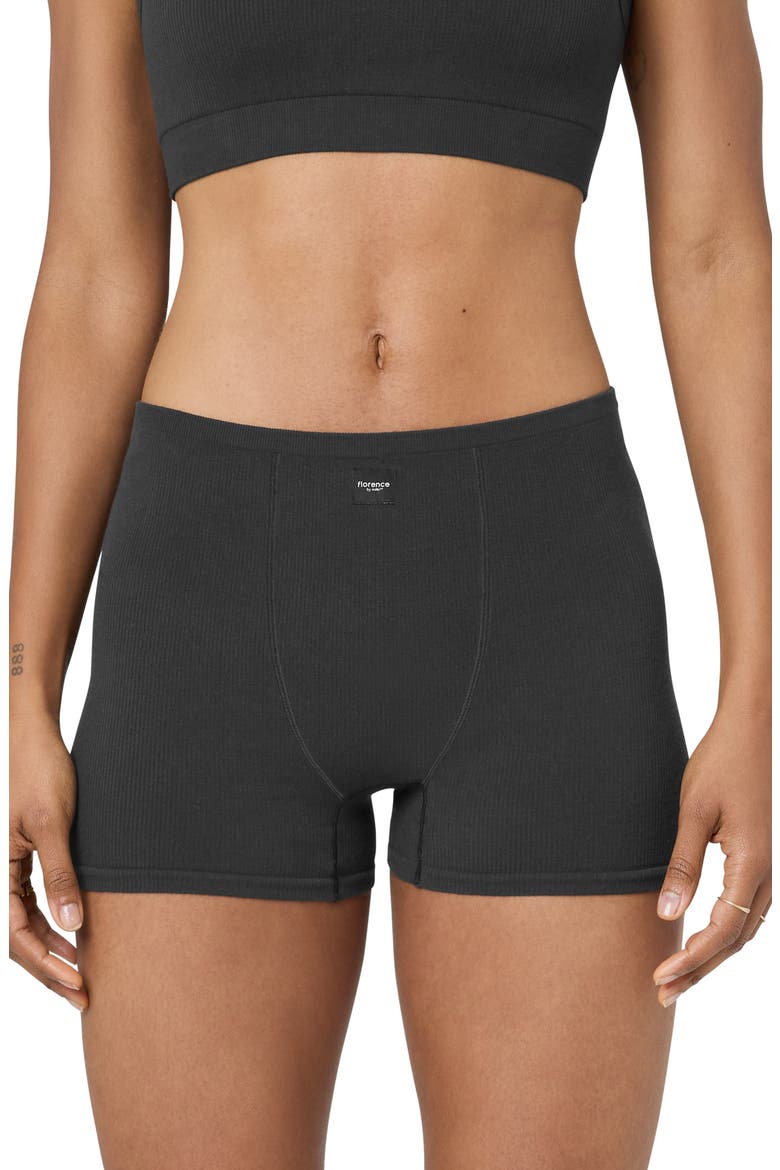 Softie Seamless Rib Shorts, Main, color, BLACK