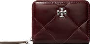 Tory Burch Small Kira Distressed Diamond Quilted Leather Zip Wallet