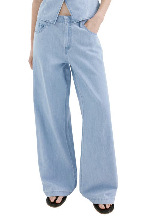 Mid Rise Wide Leg Jeans