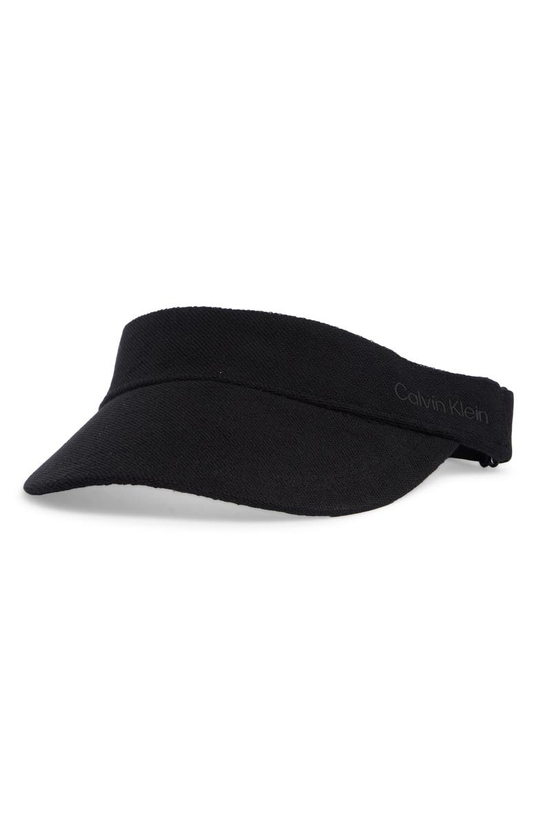 Calvin Klein Terry Tennis Visor, Main, color, Black
