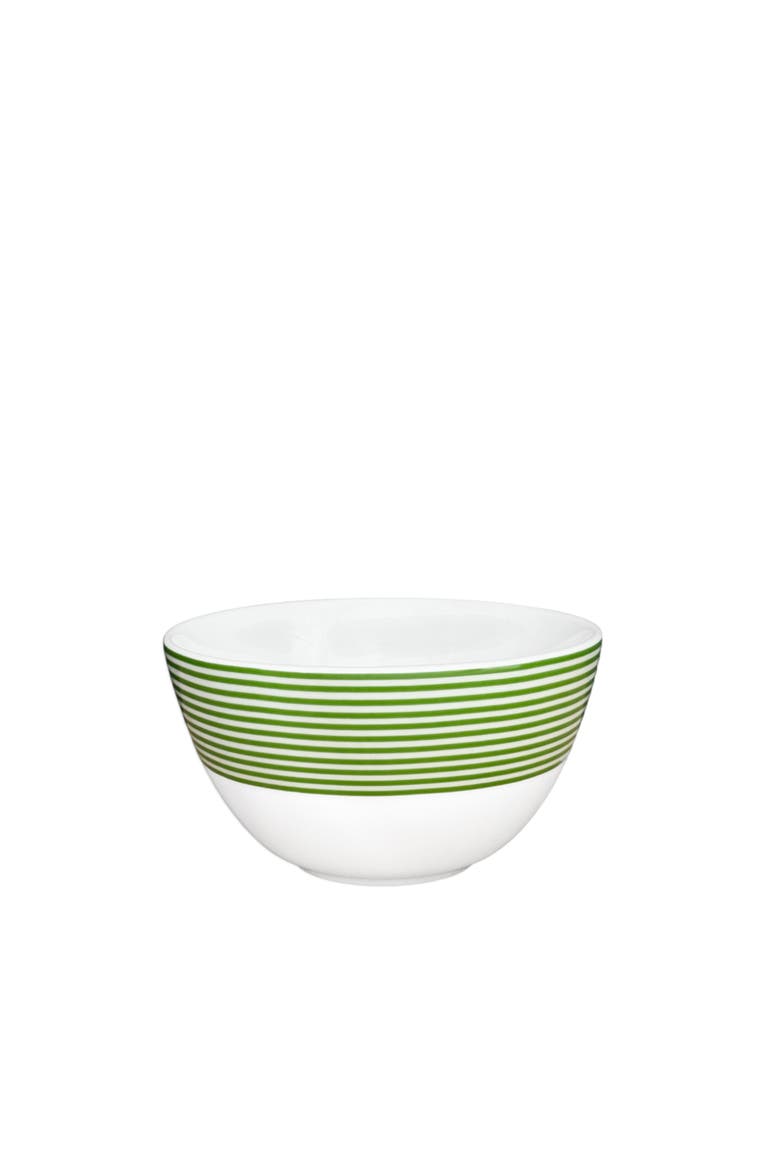 Newport Verde Stripe Cereal Bowl  - Porcelain - Set 4, Main, color, GREEN