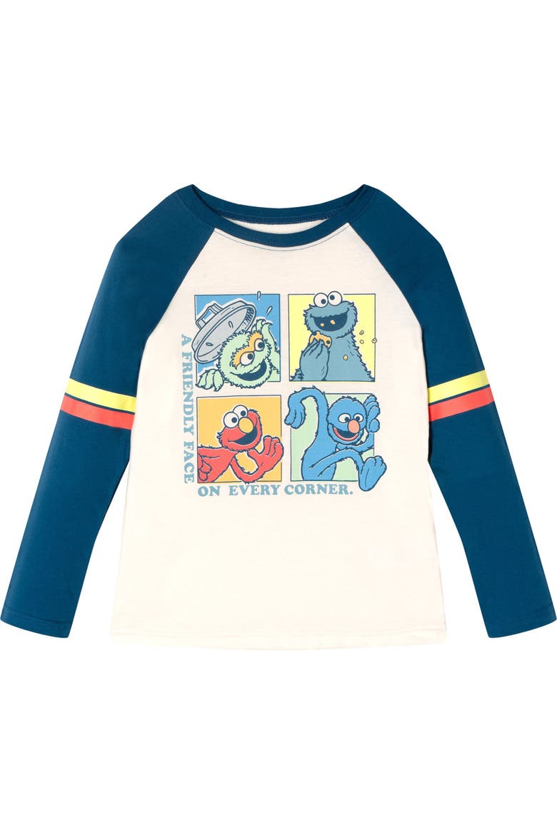 2-Pack Long Sleeve Graphic T-Shirts, Alternate, color, Cream Navy Light Blue