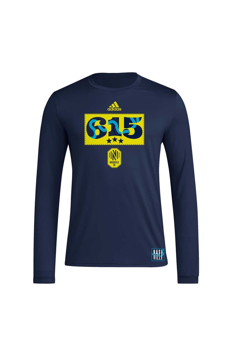 adidas Men's adidas Navy Nashville SC 2024 Jersey Hook AEROREADY Long Sleeve T-Shirt, Alternate, color, 