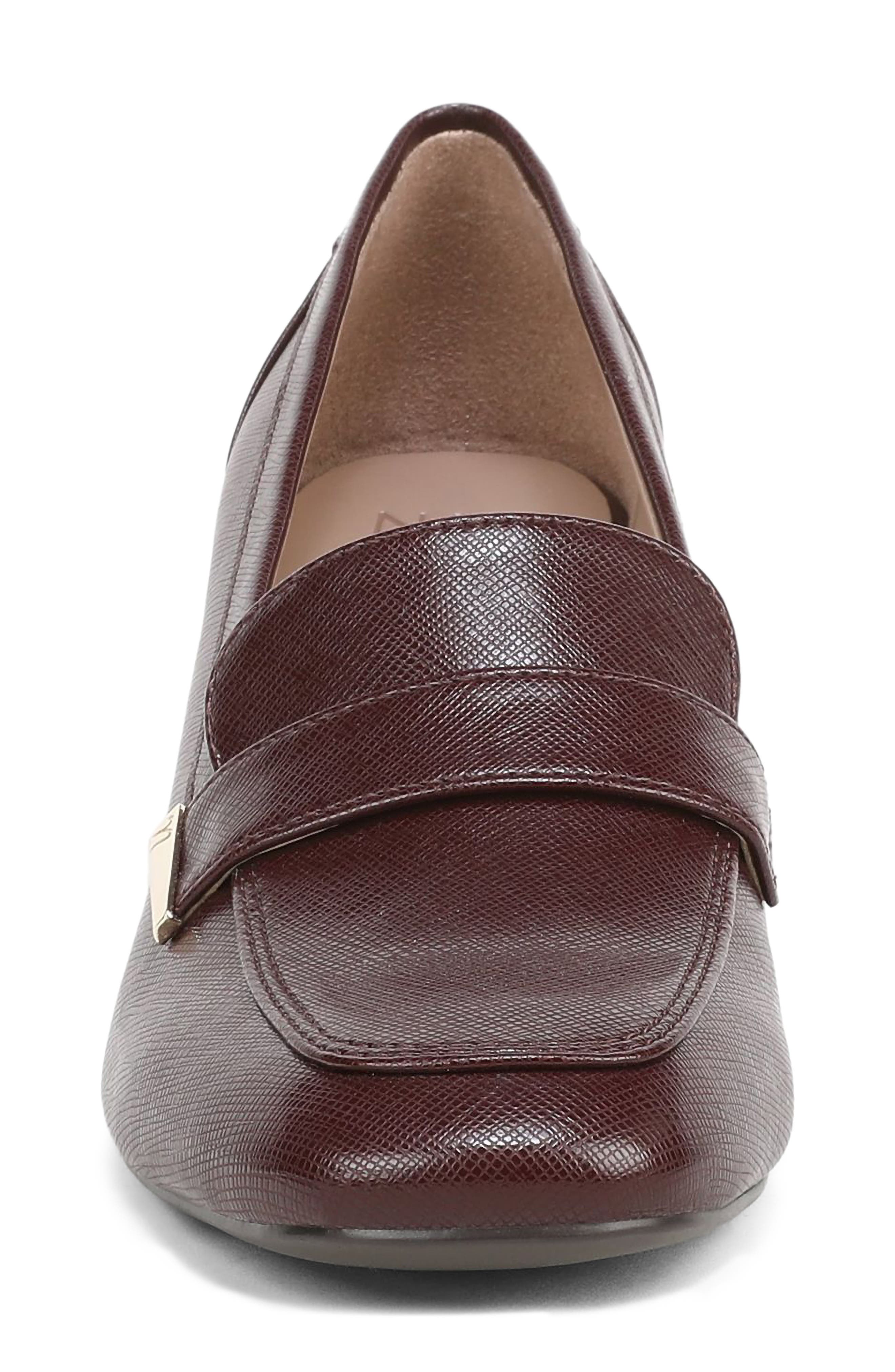 Davi Faux Leather Loafer Pump, Alternate, color, MERLOT RED FAUX LEATHER