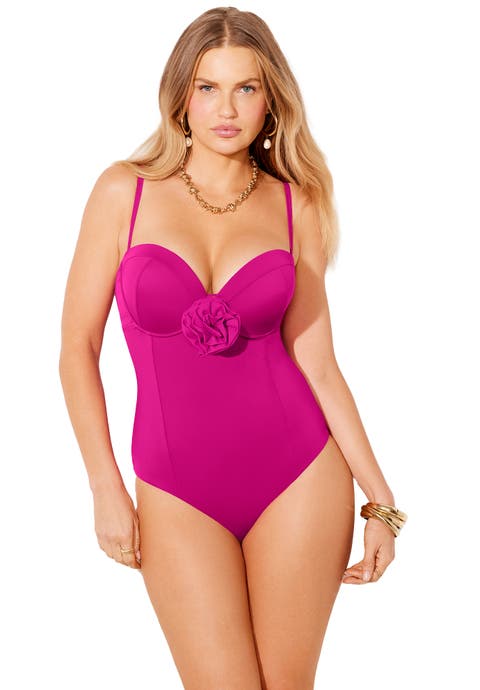 Rosette Underwire One Piece Swimsuit