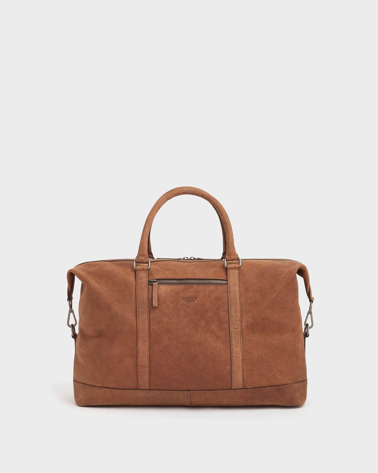 The Clayton Leather Weekender, Alternate, color, Chocolate