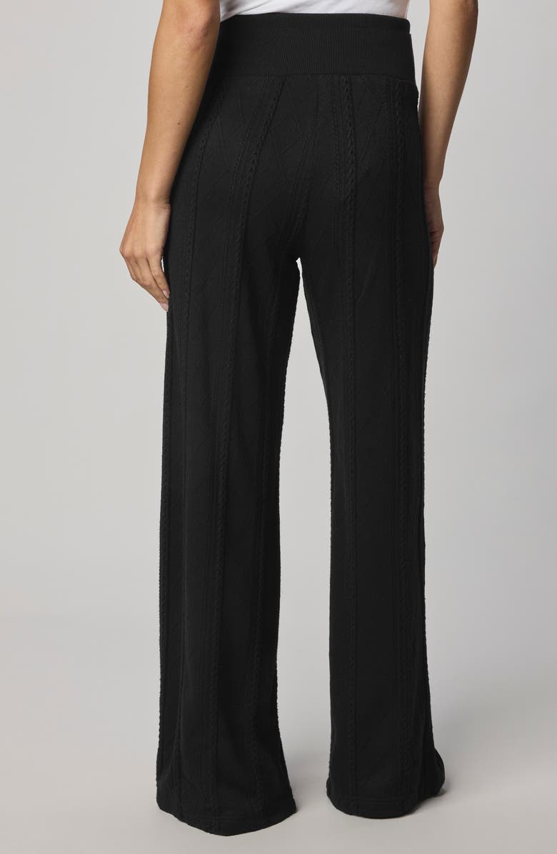 Splendid Cable Drawstring Wide Leg Pants, Alternate, color, Black