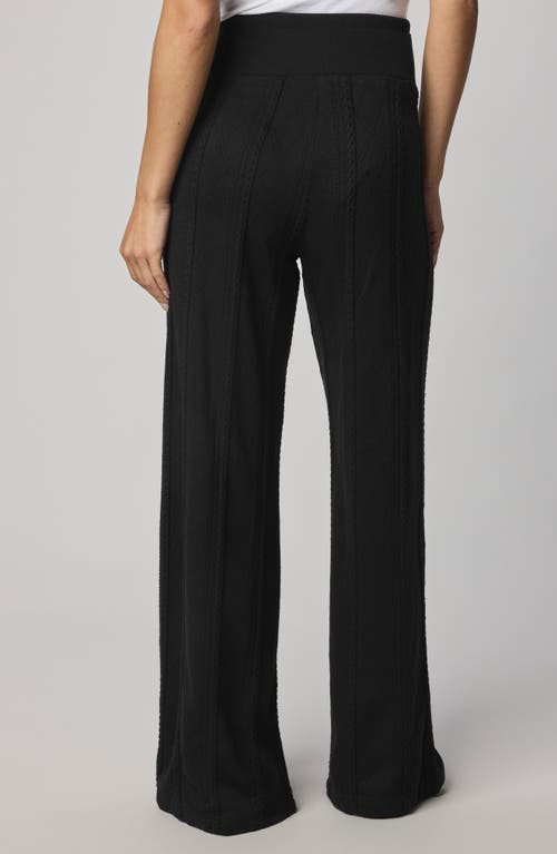 Splendid Cable Drawstring Wide Leg Pants In Black