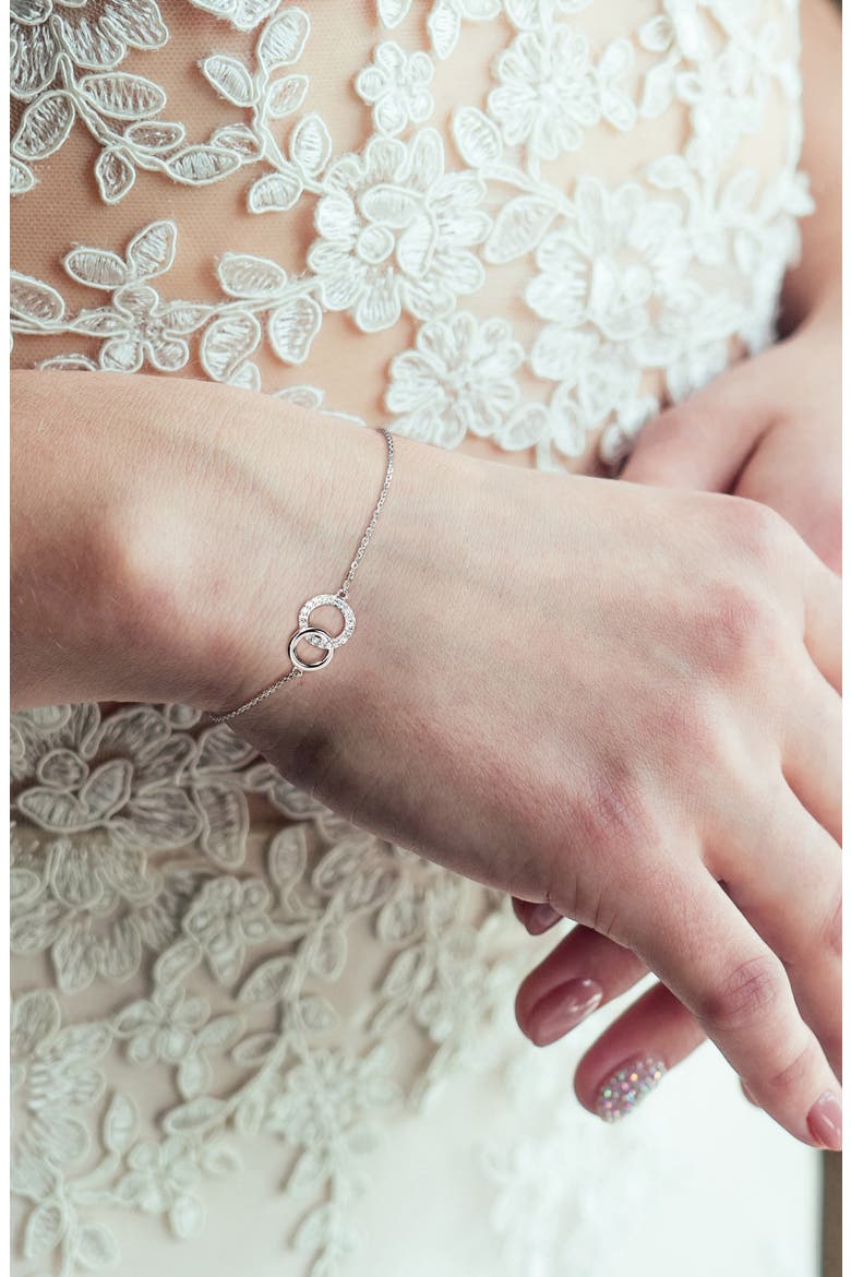 Diamond Circle Charm Bracelet - 0.1ct., Alternate, color, SILVER