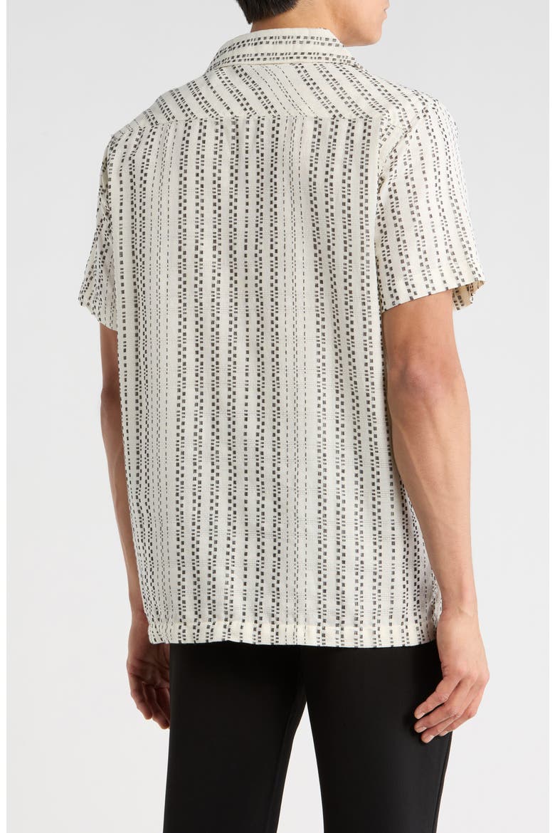 Stripe Camp Shirt, Alternate, color, WHITE/ BLACK