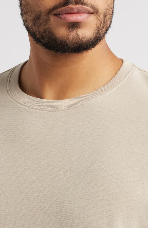 Frame Duo Fold Long Sleeve Cotton Crew T-shirt In Light Beige