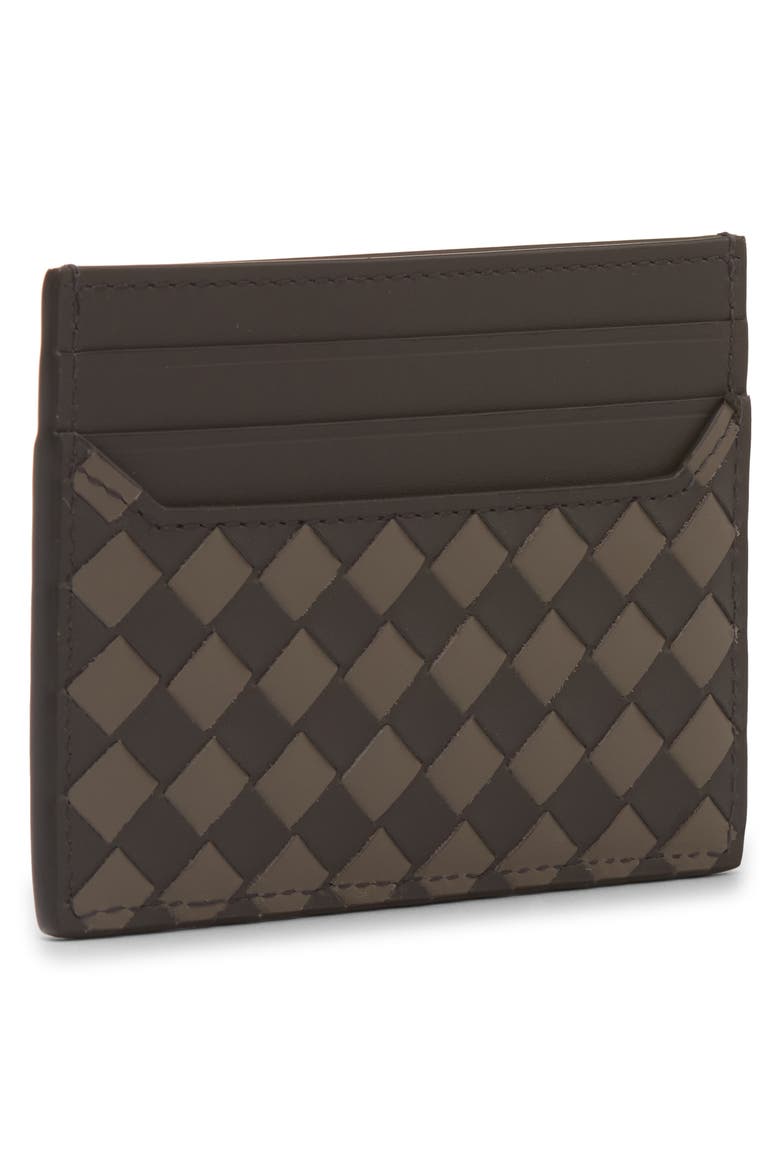 Small Intrecciato Horizontal Card Holder, Alternate, color, 1362 LAPILLI DRIZZLE