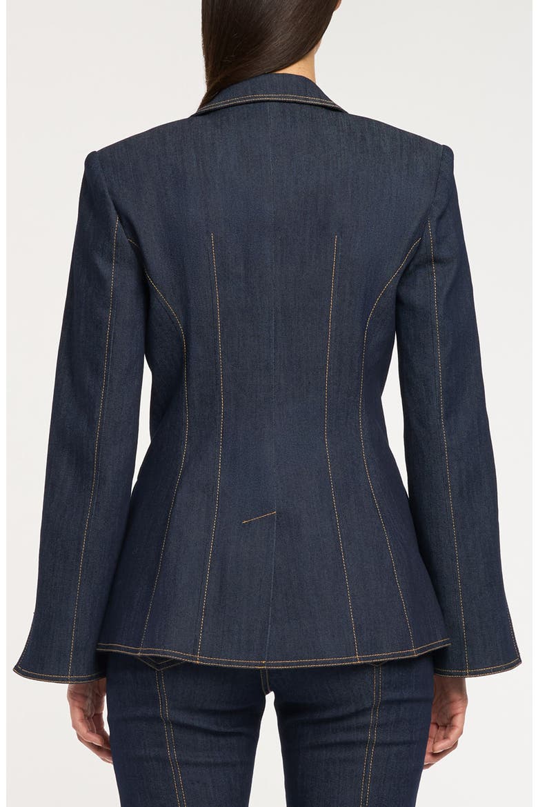 Love Token Danika Chain Denim Blazer, Alternate, color, INDIGO