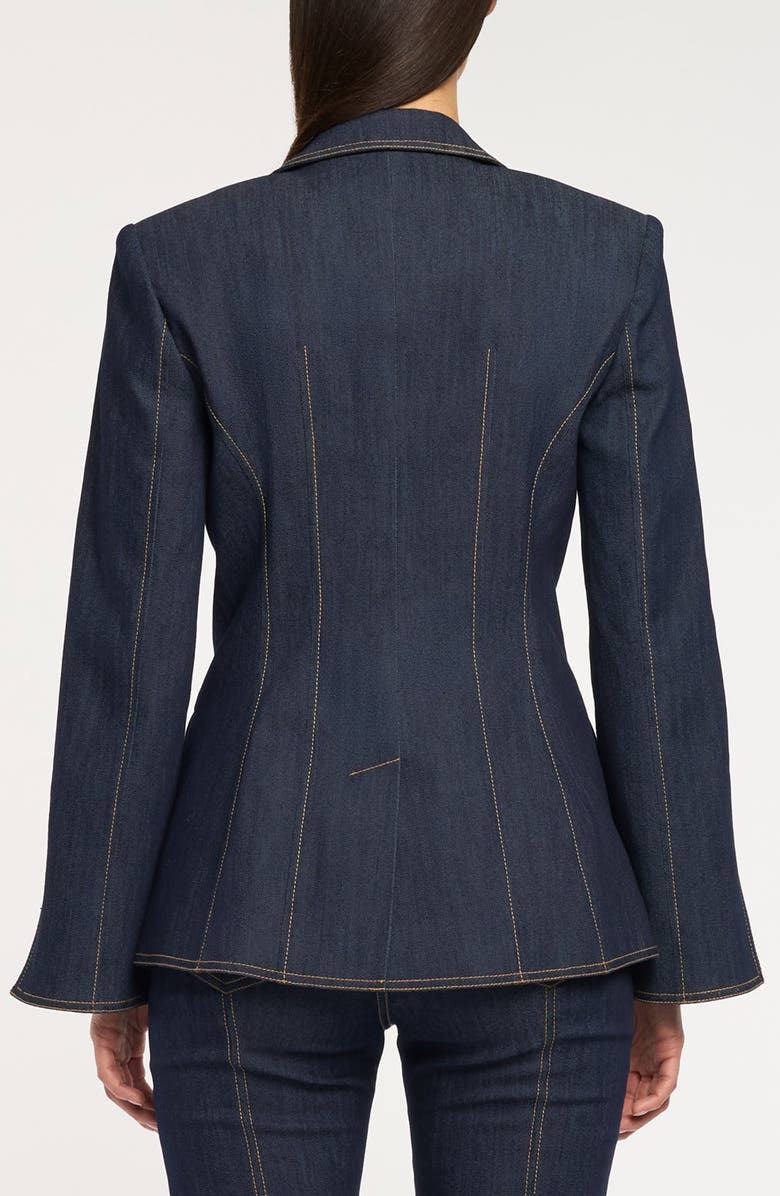 Cinq à Sept Love Token Danika Chain Denim Blazer, Alternate, color, Indigo