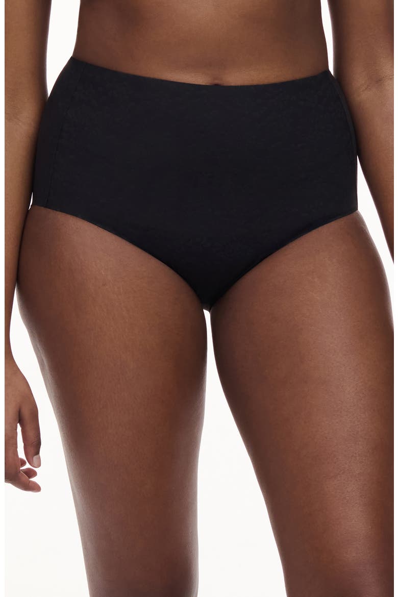 Pure Lace High Waist Support Briefs, Main, color, BLACK