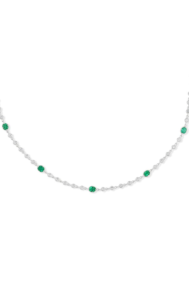 Bony Levy 18K Gold El Mar Emerald & Diamond by the Yard Necklace, Alternate, color,