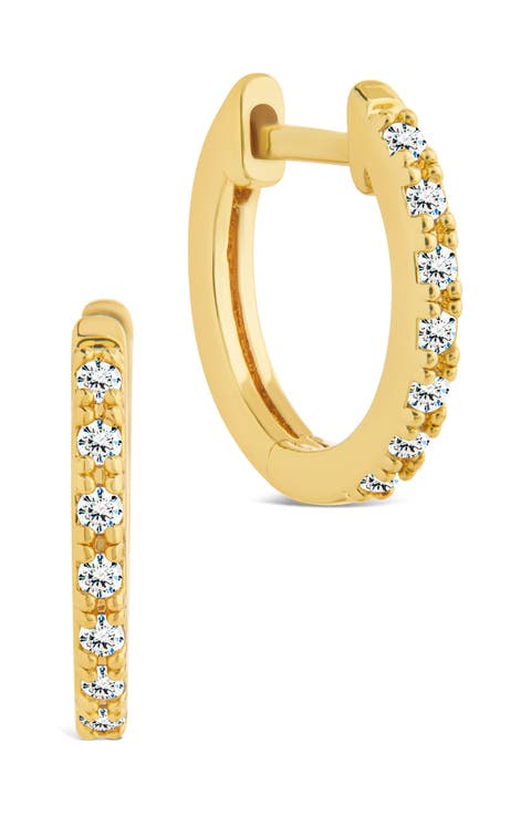Dainty Cubic Zirconia Huggie Hoop Earrings