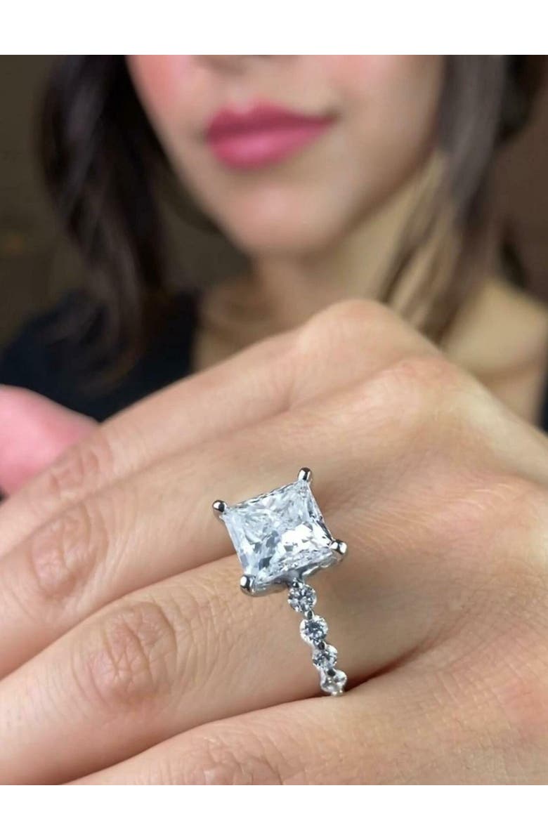 Bliss Diamond Certified 3.44Ct Princess Cut Diamond Engagement Ring 14k Gold Lab Grown, Alternate, color, 