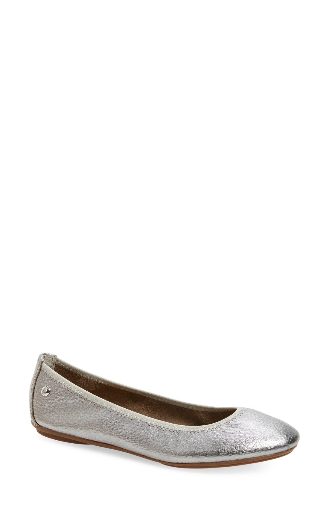 'Chaste' Ballet Flat, Main, color, SILVER METALLIC LEATHER