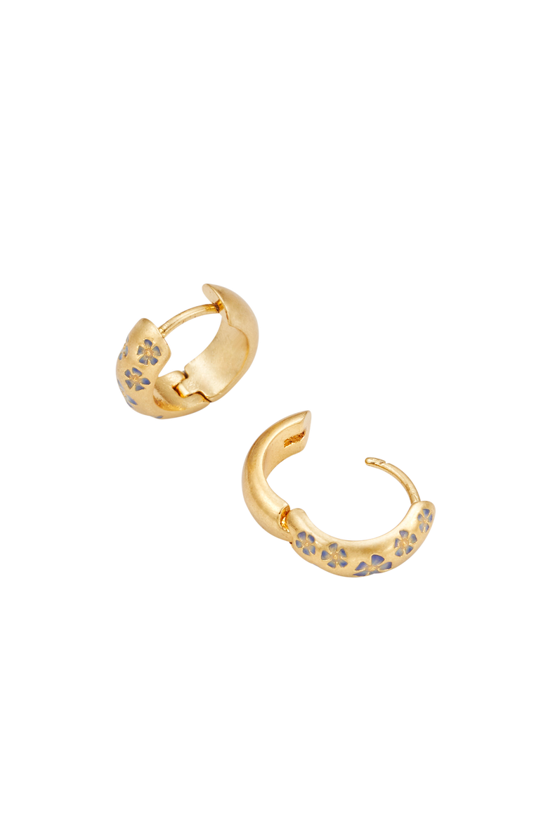 Periwinkle Huggie Earrings, Alternate, color, Gold
