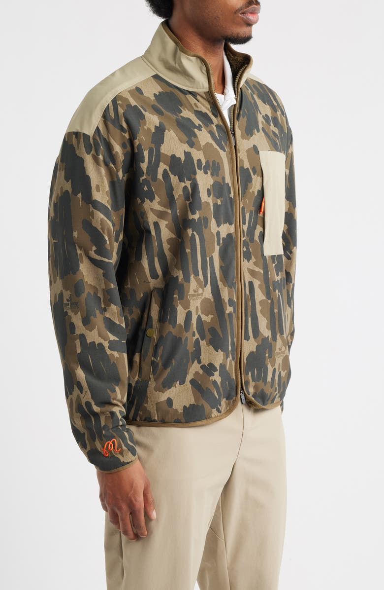 Malbon Golf Tour Divot Camo Jacket, Alternate, color, Bark Camo