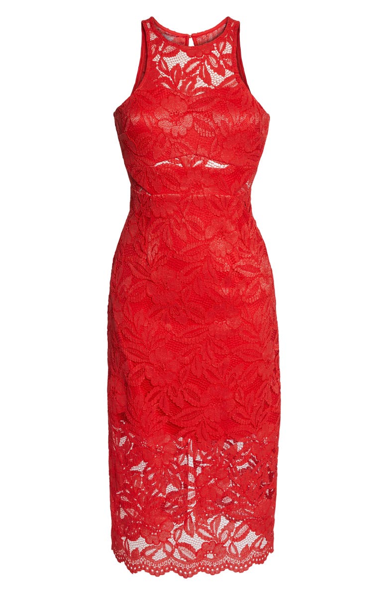 NSR Erin Lace Midi Sheath Dress, Alternate, color, 