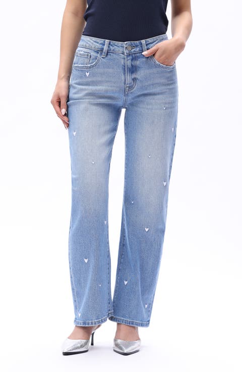 Flora Mid Rise Barrel Leg Jeans