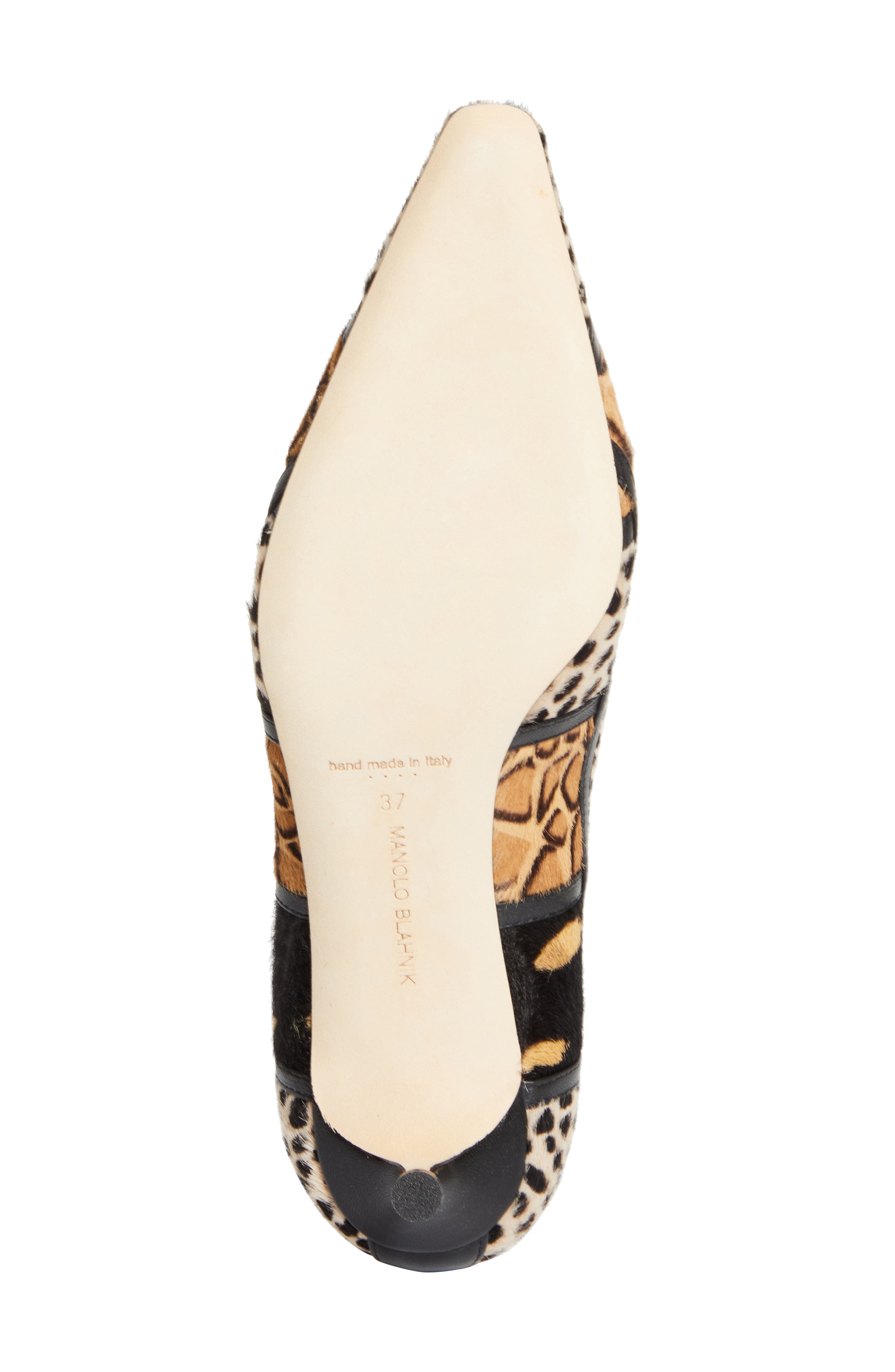 Manolo Blahnik Maren Genuine Calf Hair Kitten Heel Pump, Alternate, color, Black/ Brown Print Calf Hair