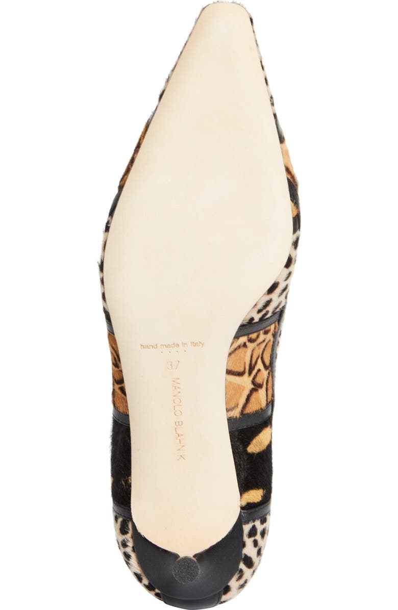 Manolo Blahnik Maren Genuine Calf Hair Kitten Heel Pump, Alternate, color, Black/ Brown Print Calf Hair