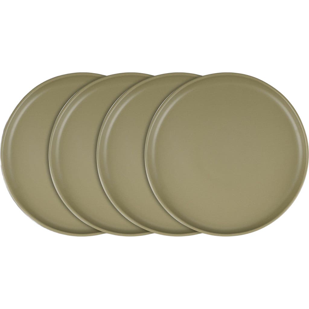 Stone Lain Tom Stoneware 4-piece Salad Plate Set In Green
