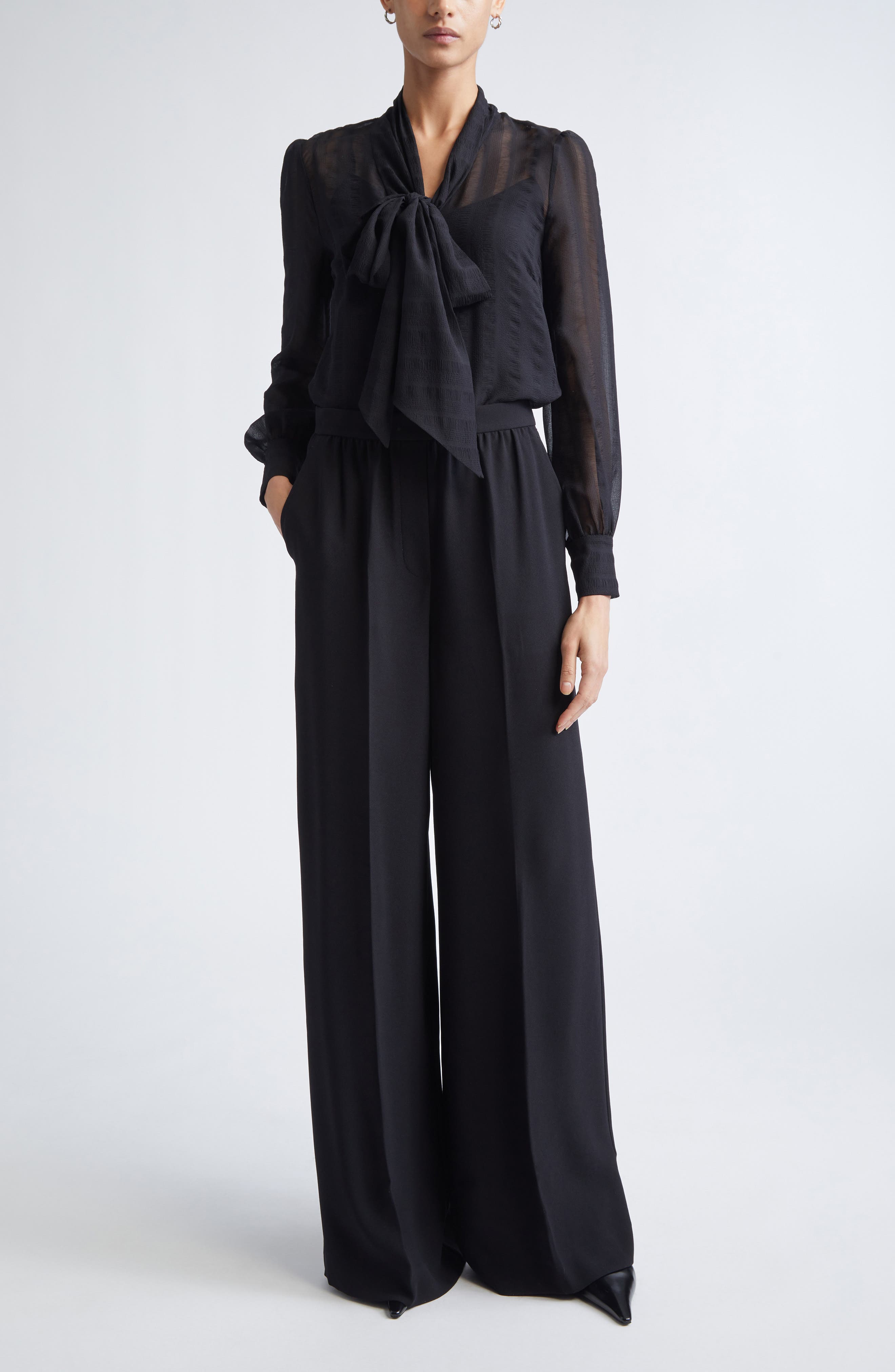 Shadow Stripe Crinkle Georgette Shirt - image 2