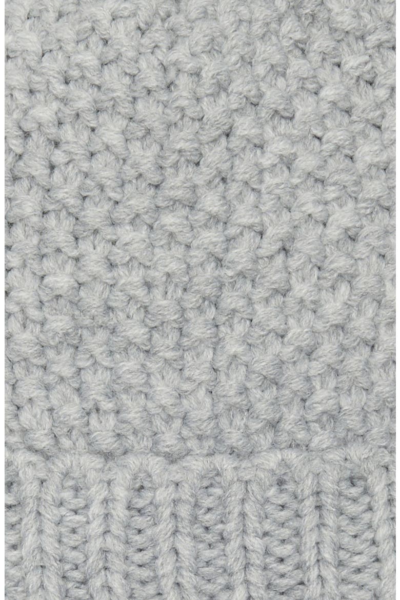 Kids' Seed Stitch Pompom Beanie & Mittens Set, Alternate, color, GREY