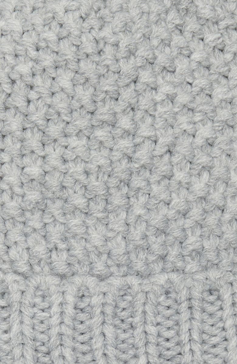 Capelli New York Kids' Seed Stitch Pompom Beanie & Mittens Set, Alternate, color, Grey