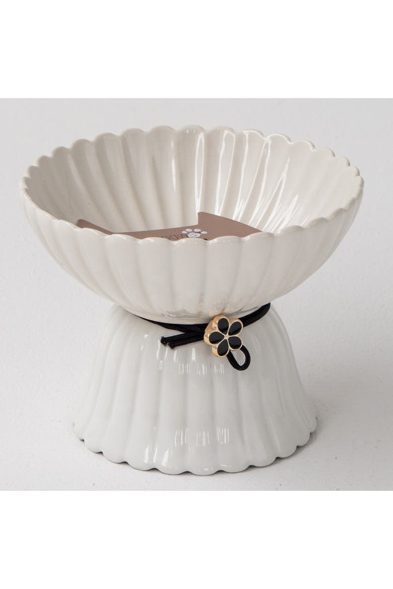 Elevated Ceramic Bowl For Cats 8.45oz Capacity, Alternate, color, White