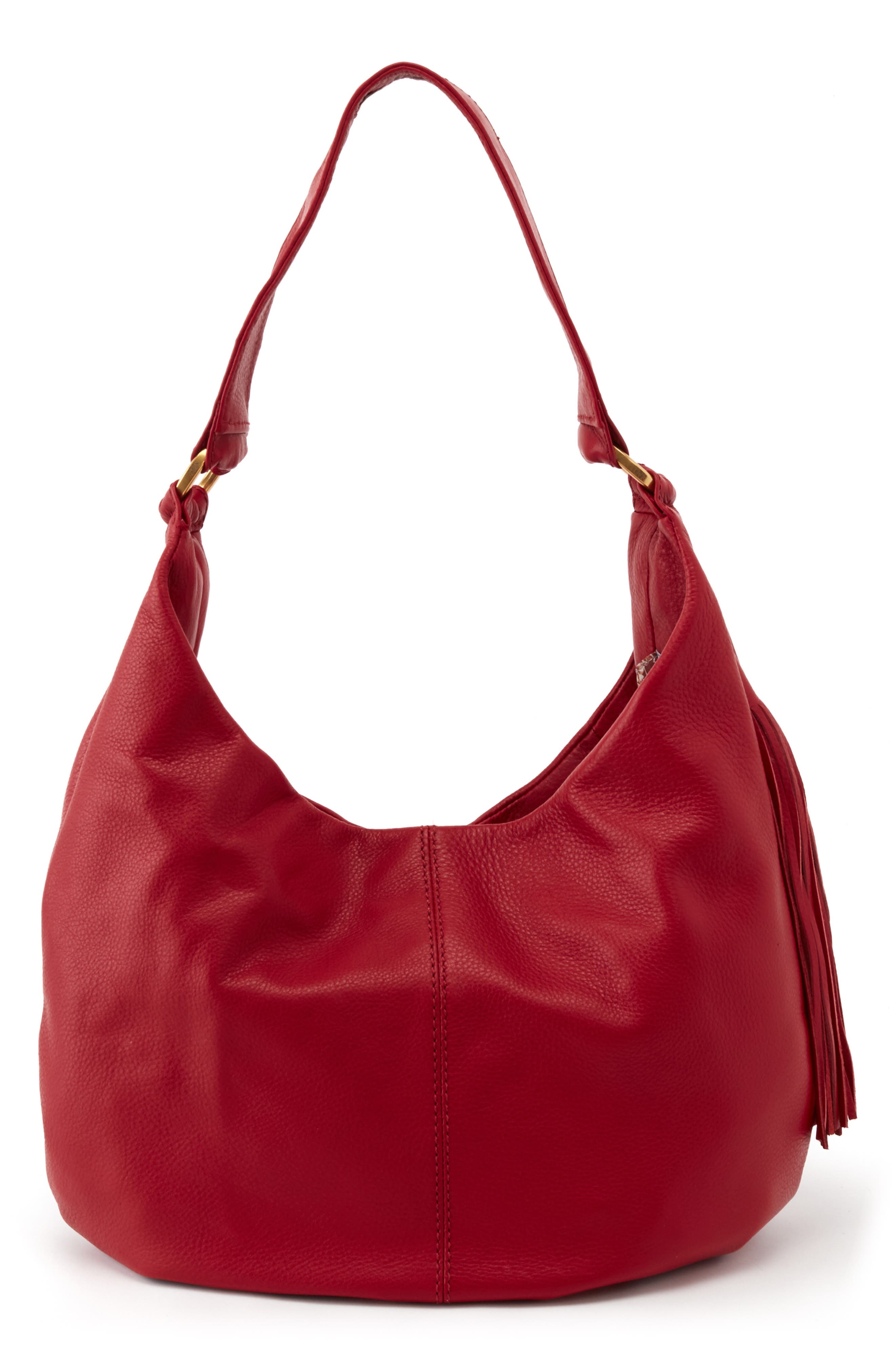 Gardner Leather Shoulder Bag, Main, color, SCARLET