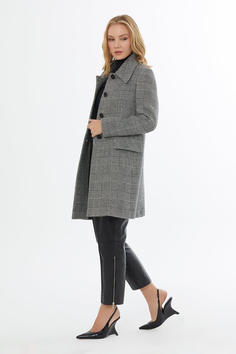 Button-Front Wool-Blend Jacket with Back Vent, Alternate, color, Black