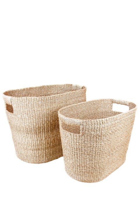 Rounded Oval Basket, Set of 2