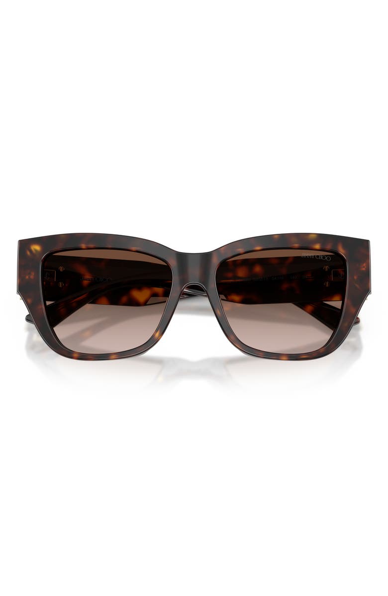 Jimmy Choo 54mm Gradient Polarized Pillow Sunglasses, Alternate, color, Havana/ Gradient Brown