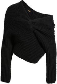 Cult Gaia Lea Knit Off the Shoulder Sweater