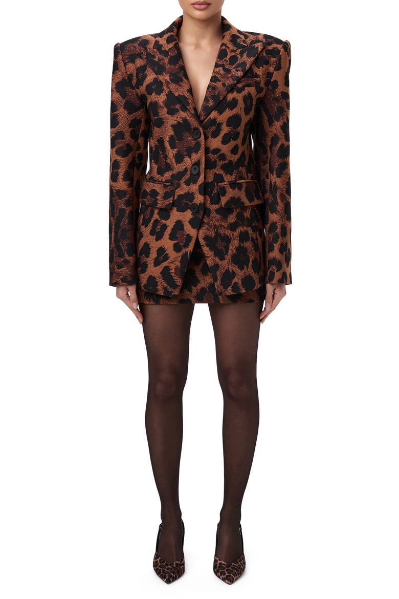 Fitted Blazer, Alternate, color, LEOPARD