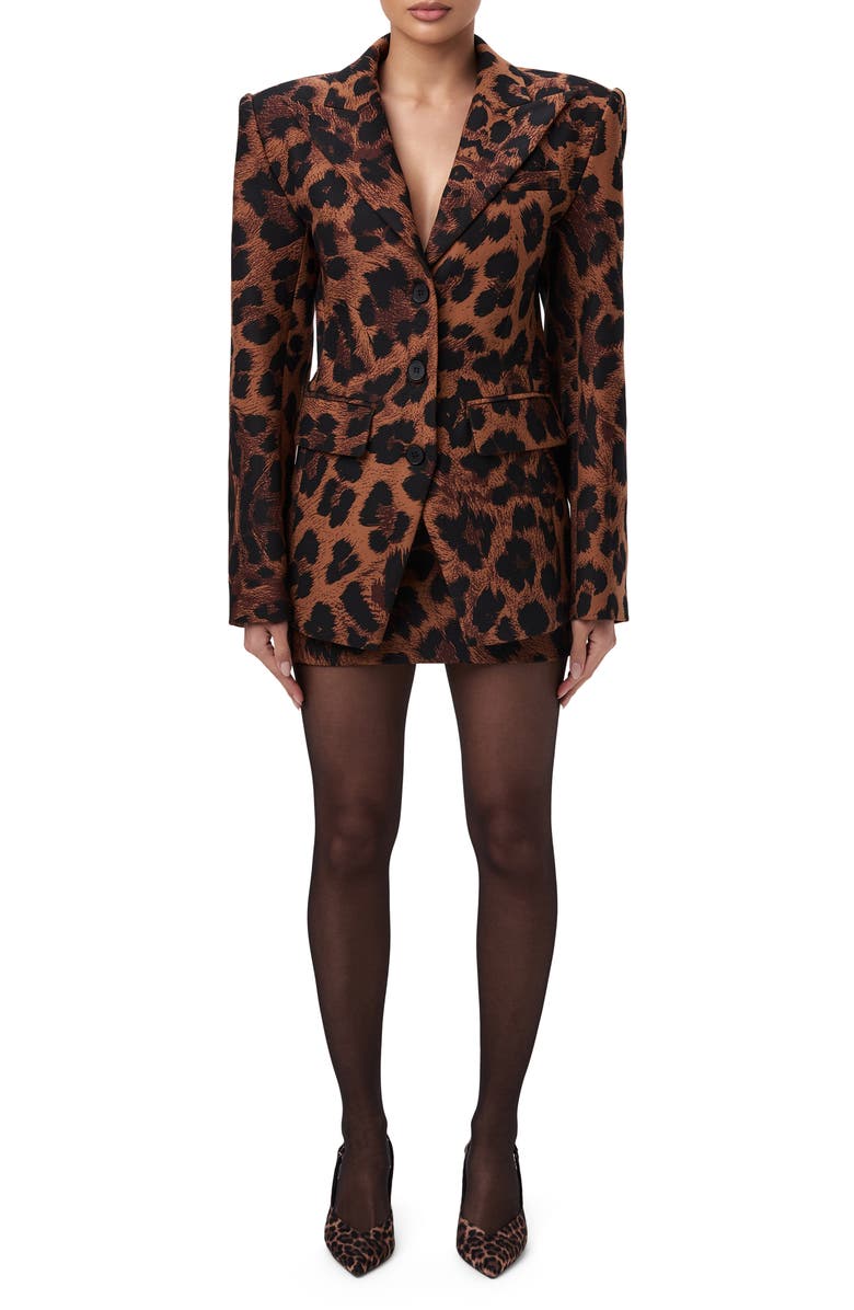 Naked Wardrobe Fitted Blazer, Alternate, color, Leopard