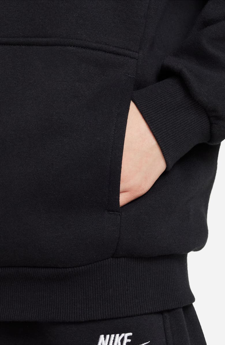 Nike Kids' Sportswear Club Fleece Oversize Full-Zip Hoodie, Alternate, color, Black/ White