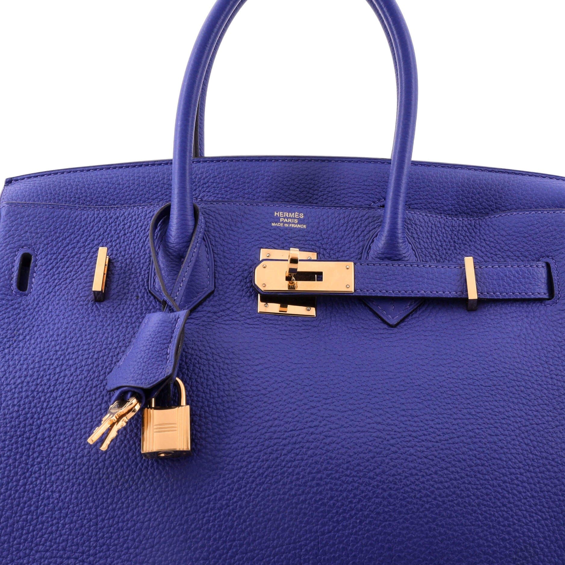 Birkin Handbag Blue Togo with Gold Hardware 30, Alternate, color, Blue