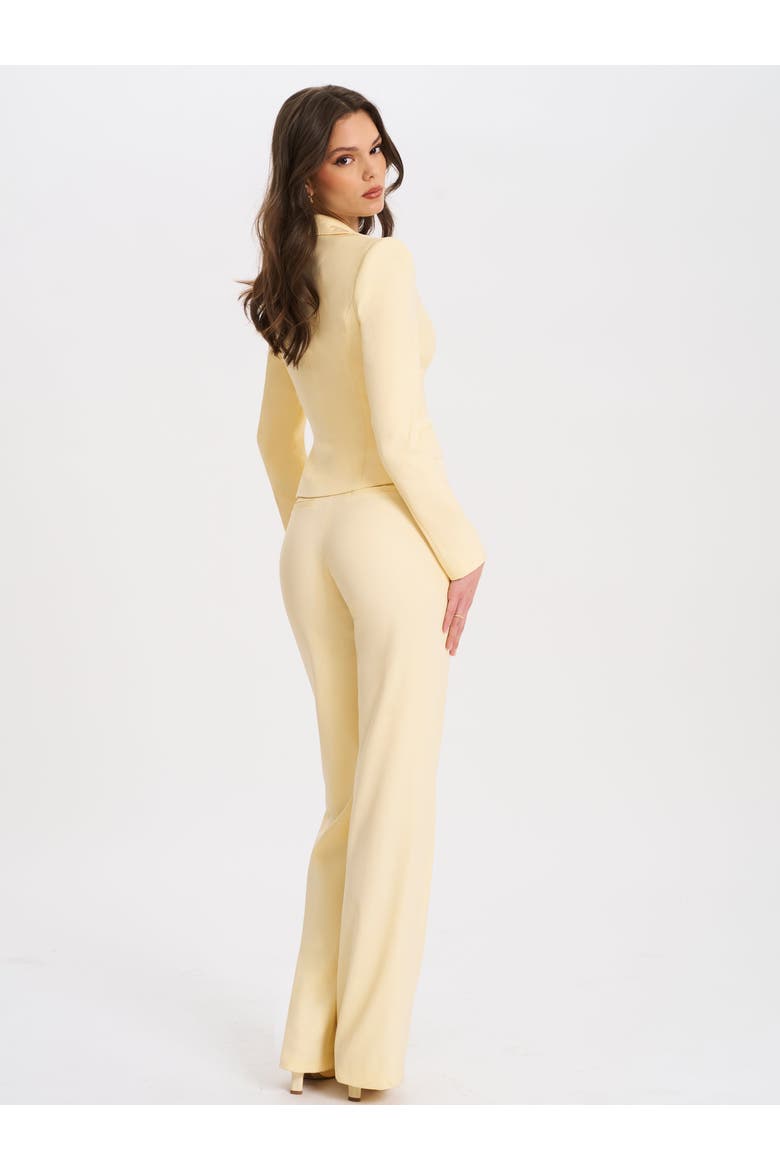 Quinnie Slim Straigh Leg Suit Pants, Alternate, color, Butter Yellow